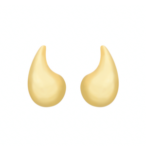 Brinco Dourado Gota Curvada Grande